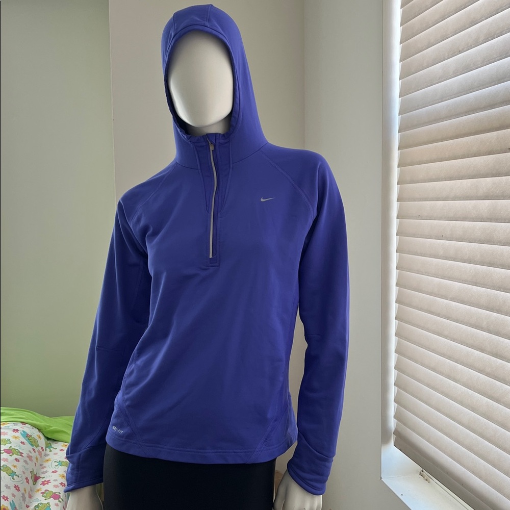 Nike Women's Dry-Fit Blue Hoodie Sweatshirt M